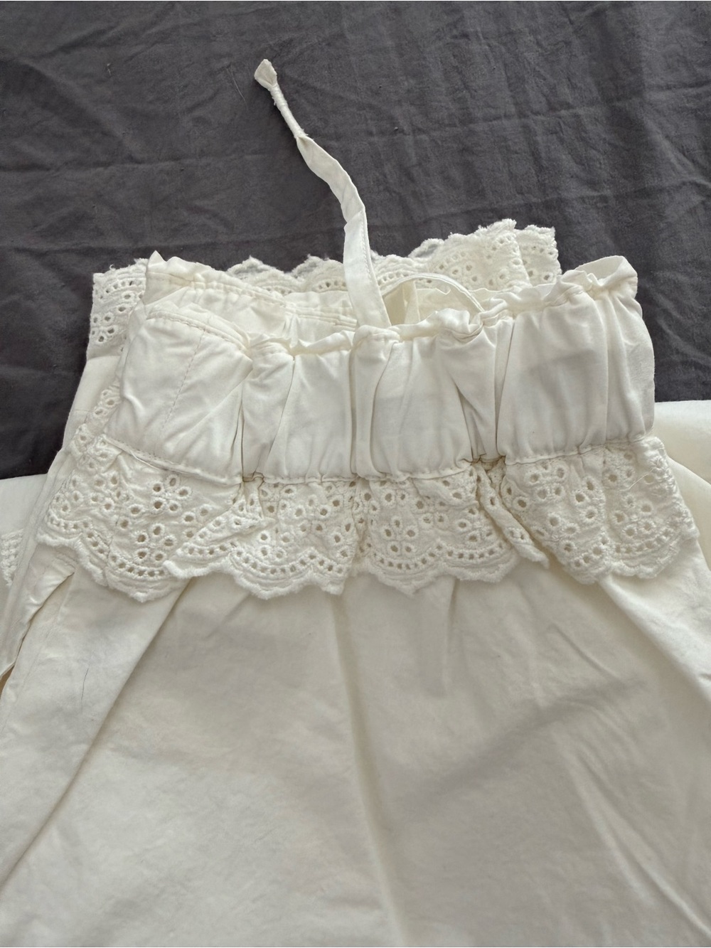 Free People  cotton beige  Lightweight Top & Shorts lace - Picture 2 of 10